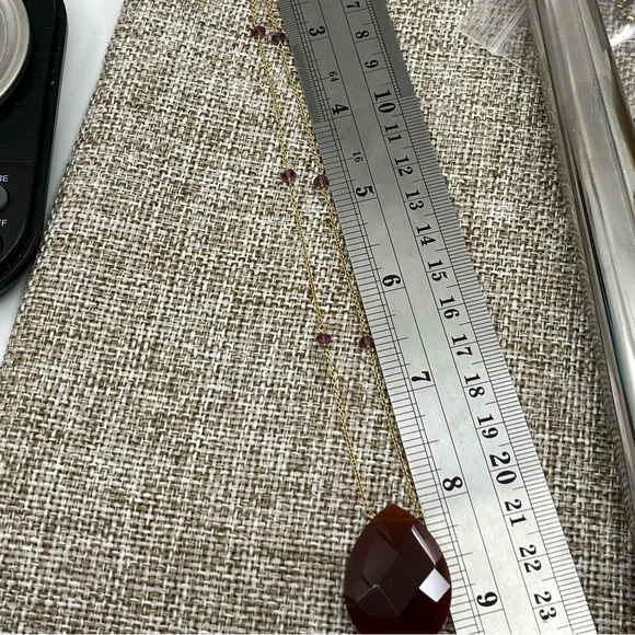 Vintage 14K Gold Carnelian & Amethyst Necklace – Rare Find - Picture 15 of 17